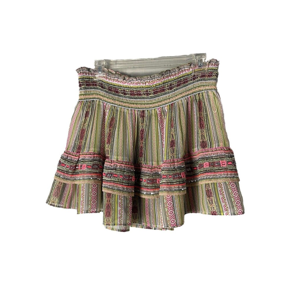 Ramy Brook Women's Carlo Embellished Pink Mini Skirt Large MINT FAST SHIPPING - Picture 2 of 9